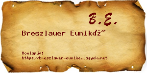 Breszlauer Euniké névjegykártya